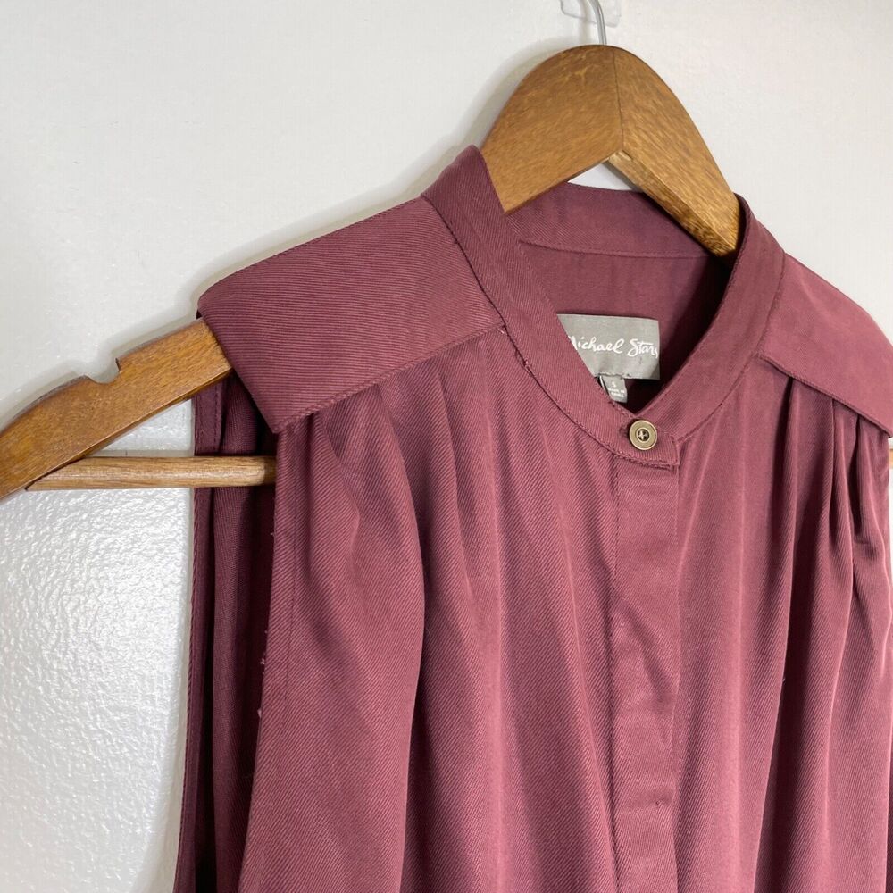 Michael Stars Burgundy Maroon Sleeveless Button Up Dress Size Small Women's